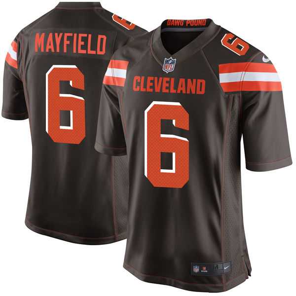 Youth Nike Browns 6 Baker Mayfield Brown 2018 Draft Pick Game Jersey Dzhi